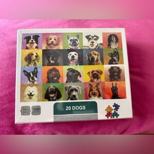 20 Dogs Jigsaw Puzzle - Colorful Dog Portraits - 1000 Piece (Pink)